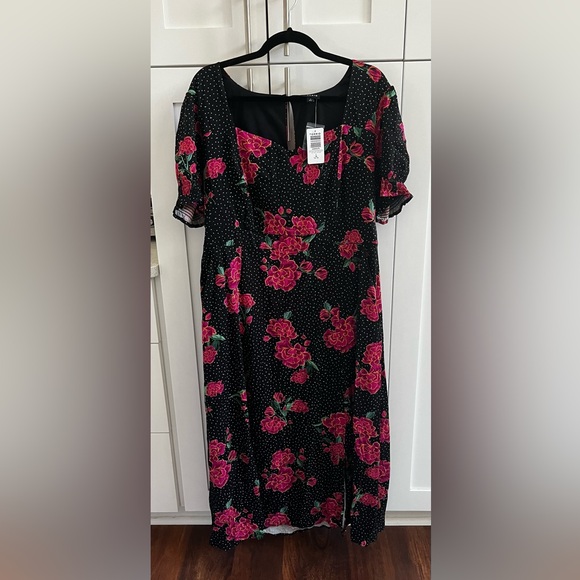 Torrid Tea Length Stretch Challis Sweetheart A-line Dress - Picture 4 of 5